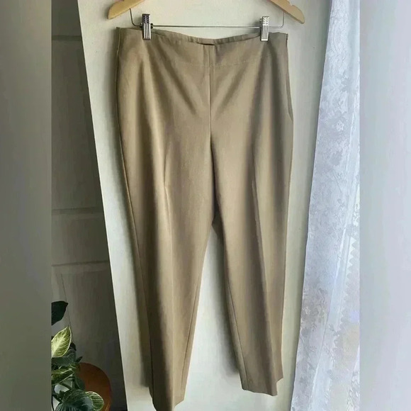 Talbots Heritage Pull On Pants Khaki Tan Size 10 Womens Dress Tapered Leg Office - Picture 1 of 5